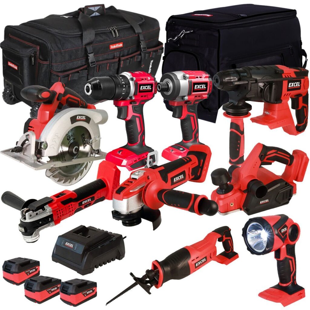 18V 9 Piece Power Tool Kit with 3 x 5.0Ah Batteries EXL10162