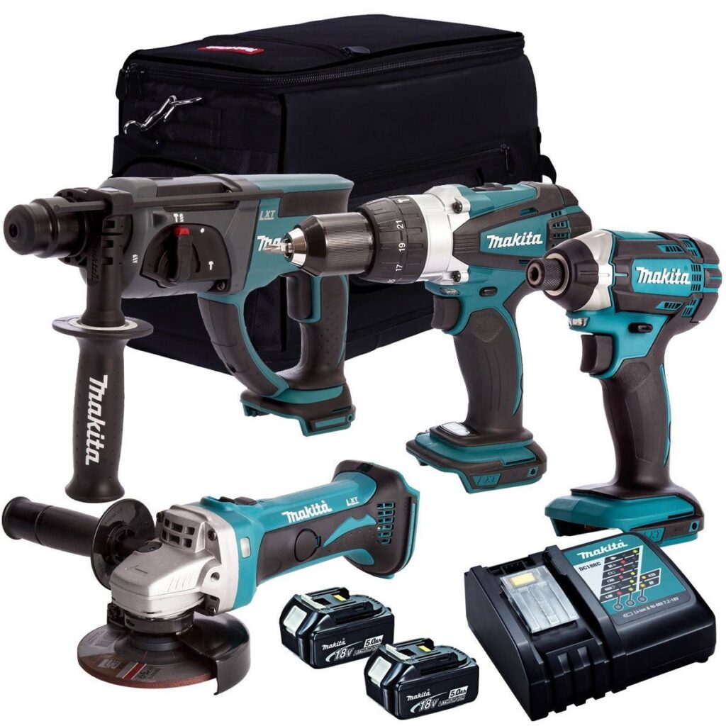 4 Piece 18V Li-ion with 2 x 5.0Ah Batteries & Charger T4TKIT-152