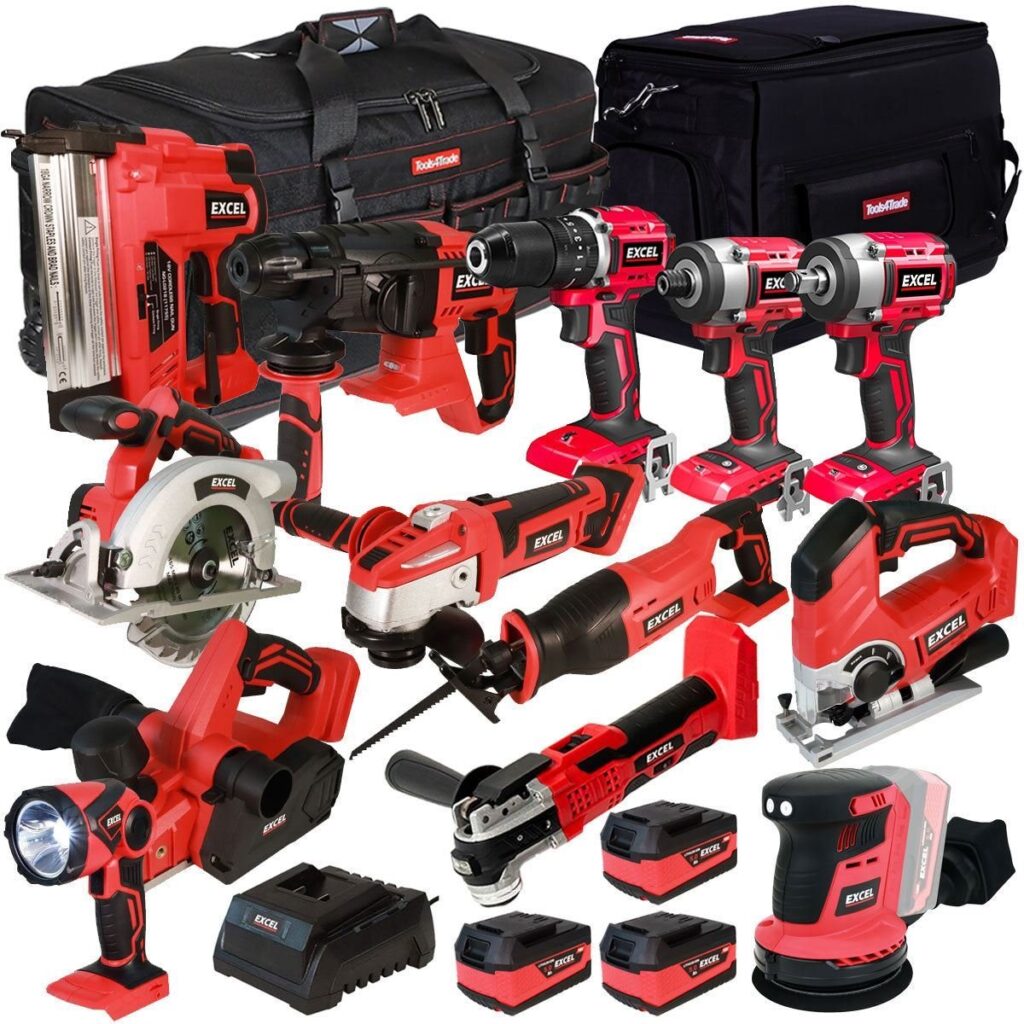 18V Cordless 13 Piece Tool Kit with 3 x 5.0Ah Batteries & Charger in Bag EXLKIT13P
