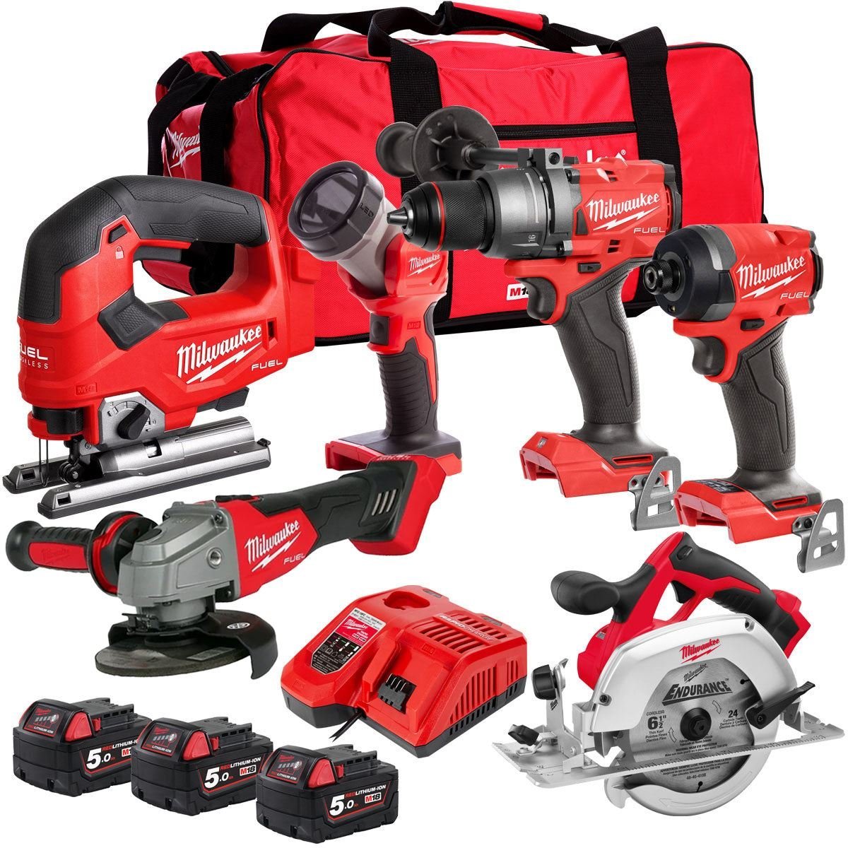 M18FPP6T3-503B 18V 6 Piece Tool Kit with 3 x 5.0Ah Battery & Charger
