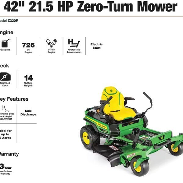 Z320R 42 In. 21.5 HP Gas Dual Hydrostatic Zero-Turn Riding Mower - Image 7
